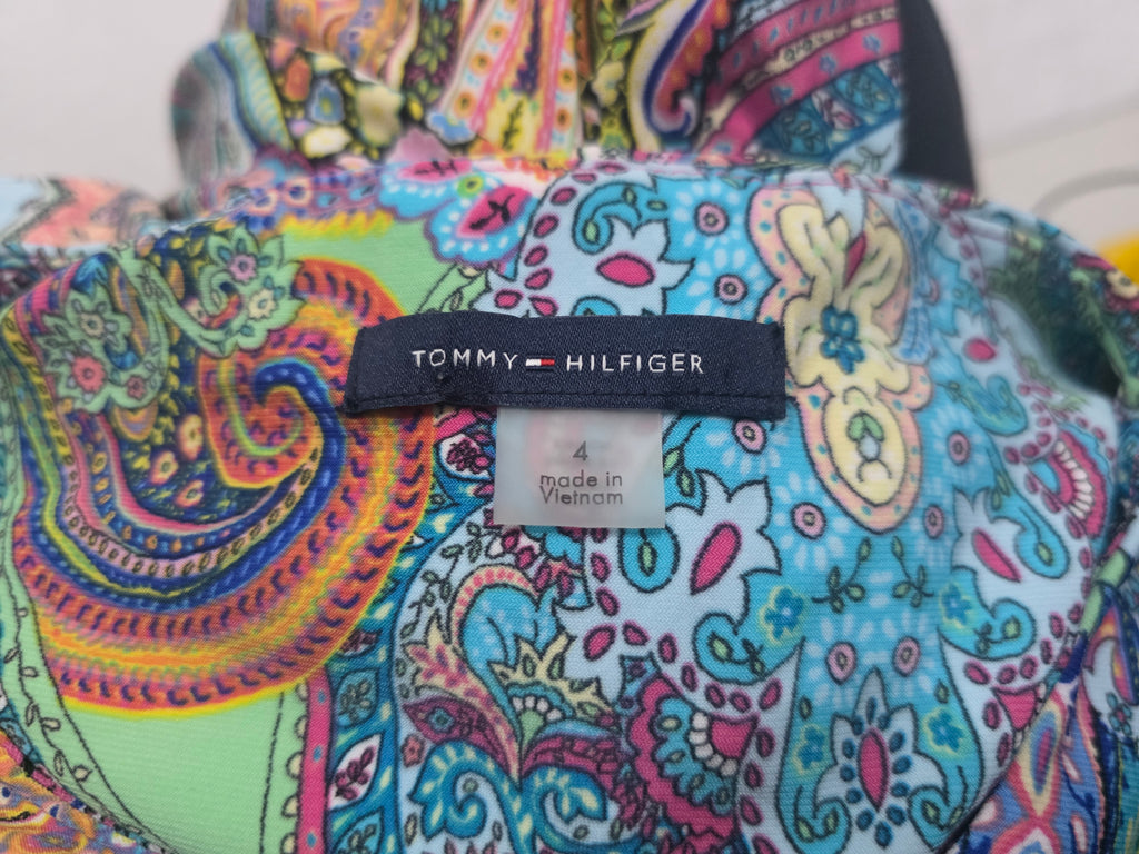 Vestido Multicolor Tommy Hilfiger Mujer Talla 6 Manga Larga
