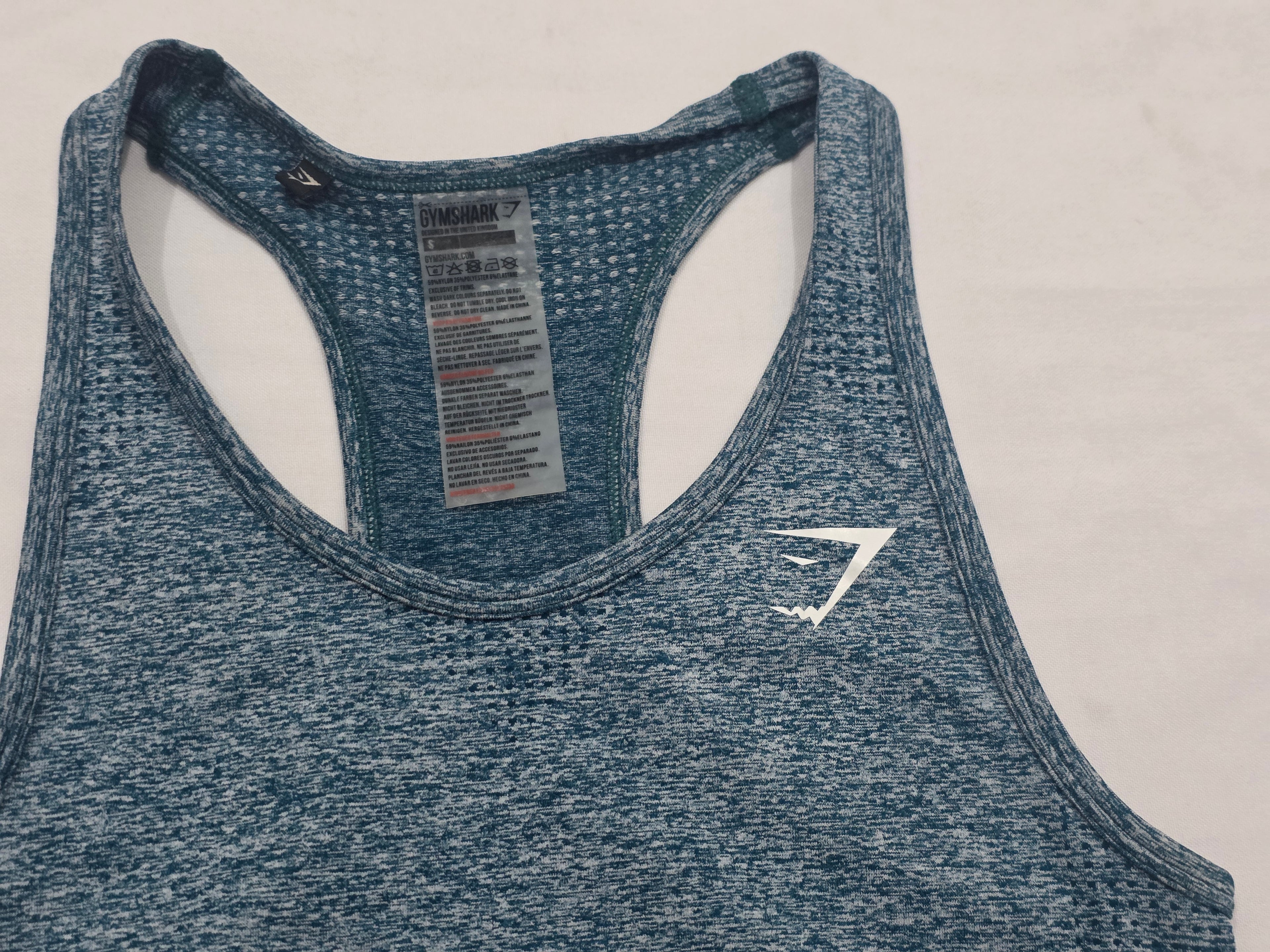 Playera Gymshark De Mujer Talla Chica Color Azul Jaspeado