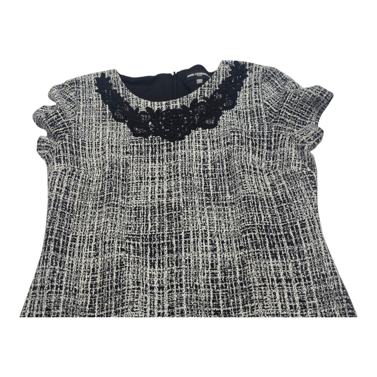 Vestido Karl Lagerfeld Mujer Talla 10 Color Gris Manga Corta
