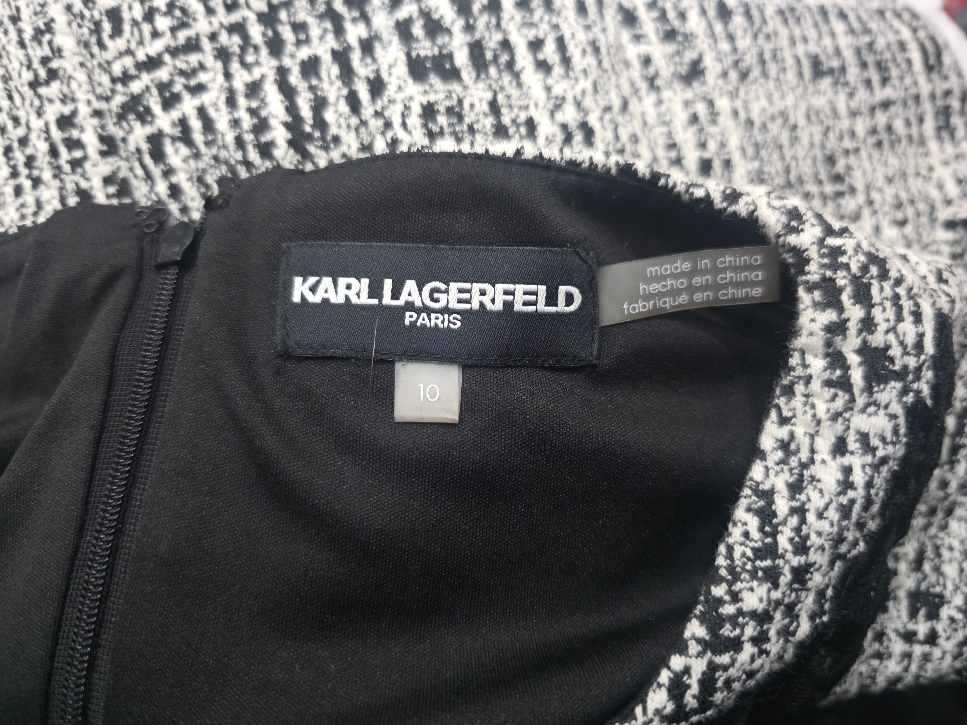 Vestido Karl Lagerfeld Mujer Talla 10 Color Gris Manga Corta