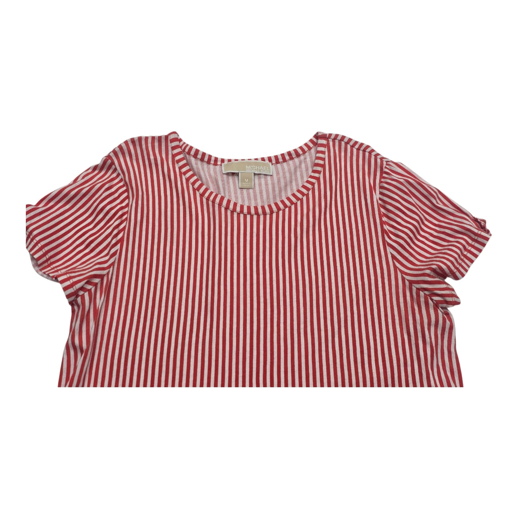 Blusa Michael Kors Mujer Mediana Coral Rayada Manga Corta