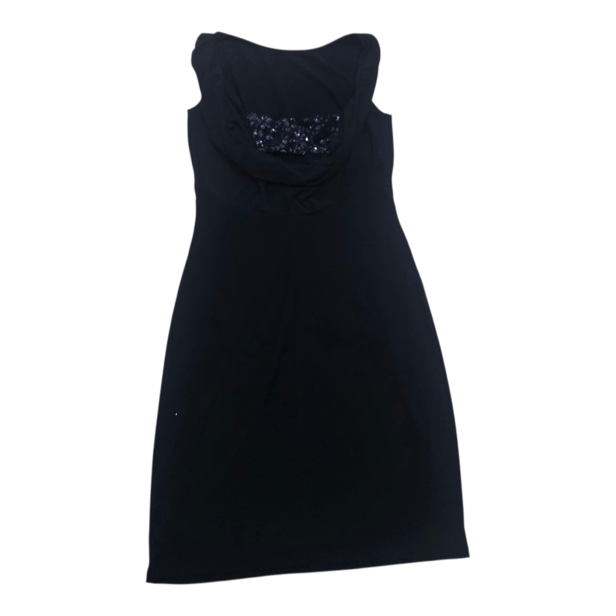Vestido Ralph Lauren De Mujer Talla 10 Azul Marino Drapeado