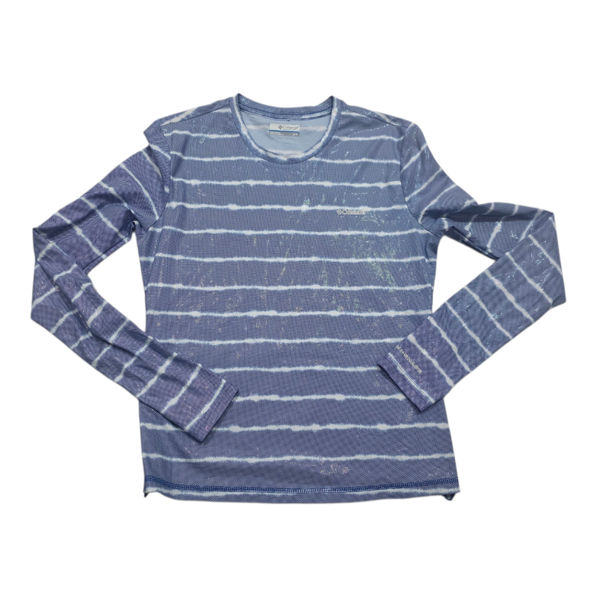 Playera Columbia De Mujer Azul Con Lineas Brillante
