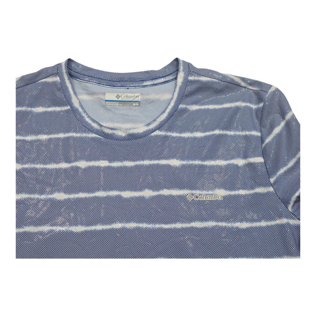 Playera Columbia De Mujer Azul Con Lineas Brillante
