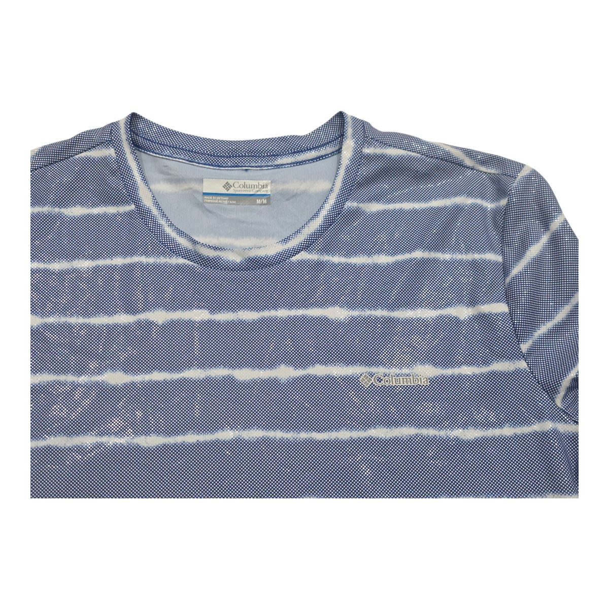 Playera Columbia De Mujer Azul Con Lineas Brillante
