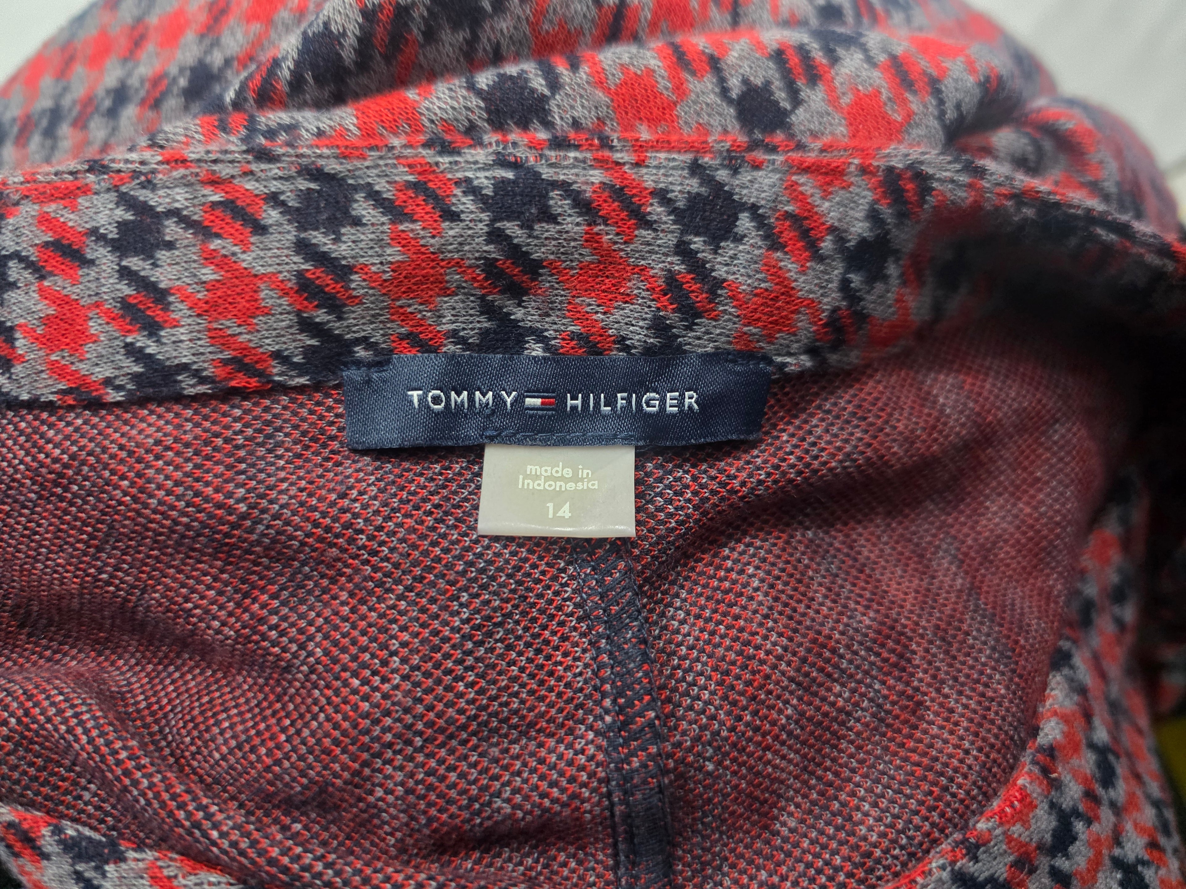 Vestido Tommy Hilfiger Mujer Talla 14 Rojo/azul A Cuadros