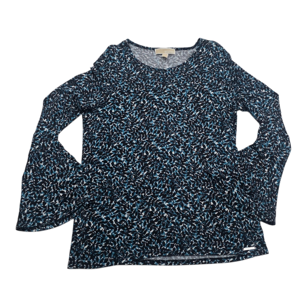 Blusa Michael Kors De Mujer Azul Con Figuras Manga Amplia