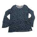 Blusa Michael Kors De Mujer Azul Con Figuras Manga Amplia