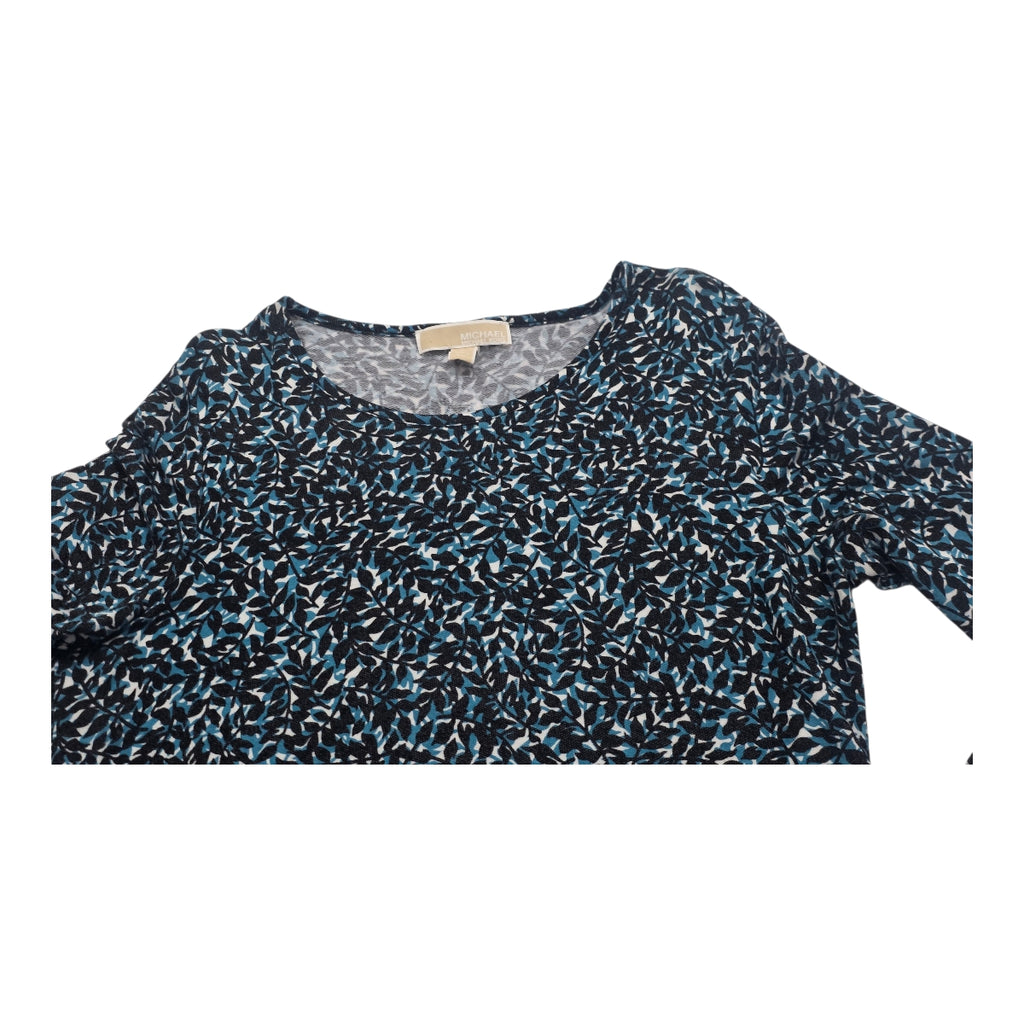 Blusa Michael Kors De Mujer Azul Con Figuras Manga Amplia