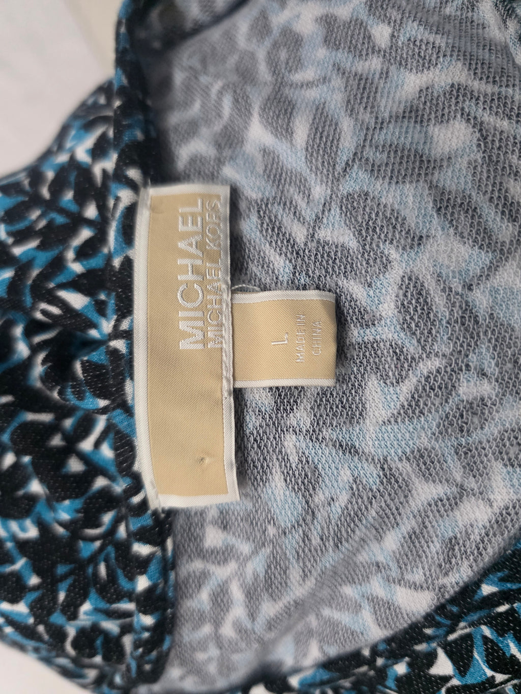 Blusa Michael Kors De Mujer Azul Con Figuras Manga Amplia