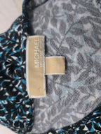 Blusa Michael Kors De Mujer Azul Con Figuras Manga Amplia