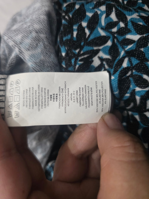Blusa Michael Kors De Mujer Azul Con Figuras Manga Amplia