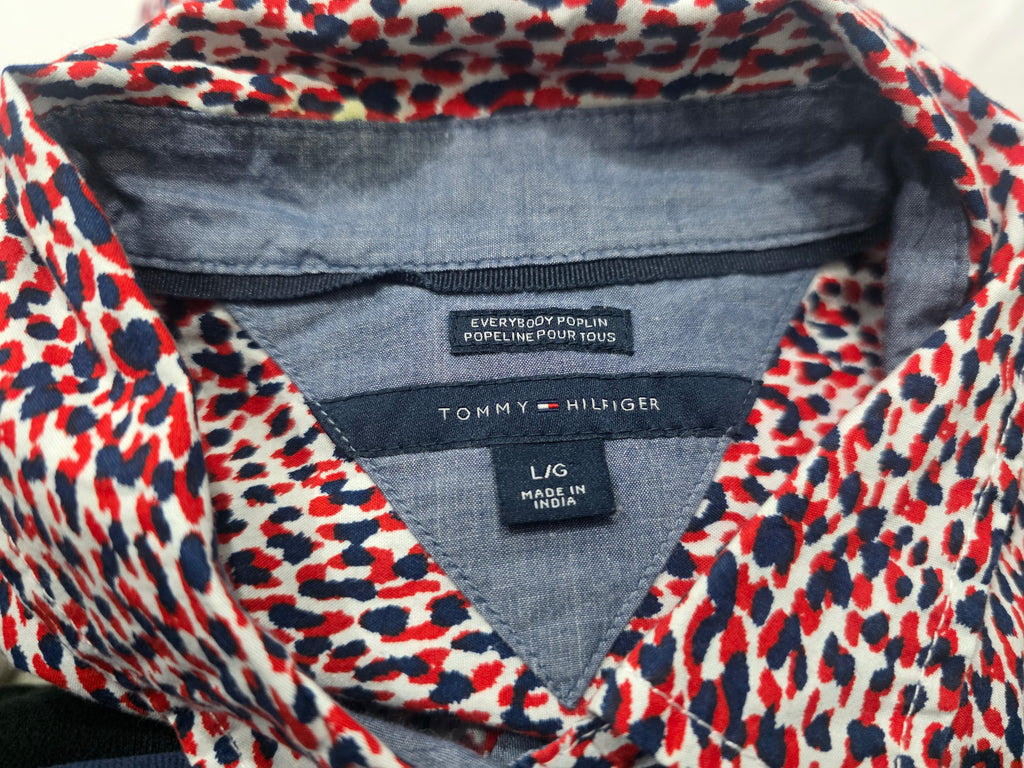 Camisa Mujer Tommy Hilfiger Azul/rojo Everybody Popeline
