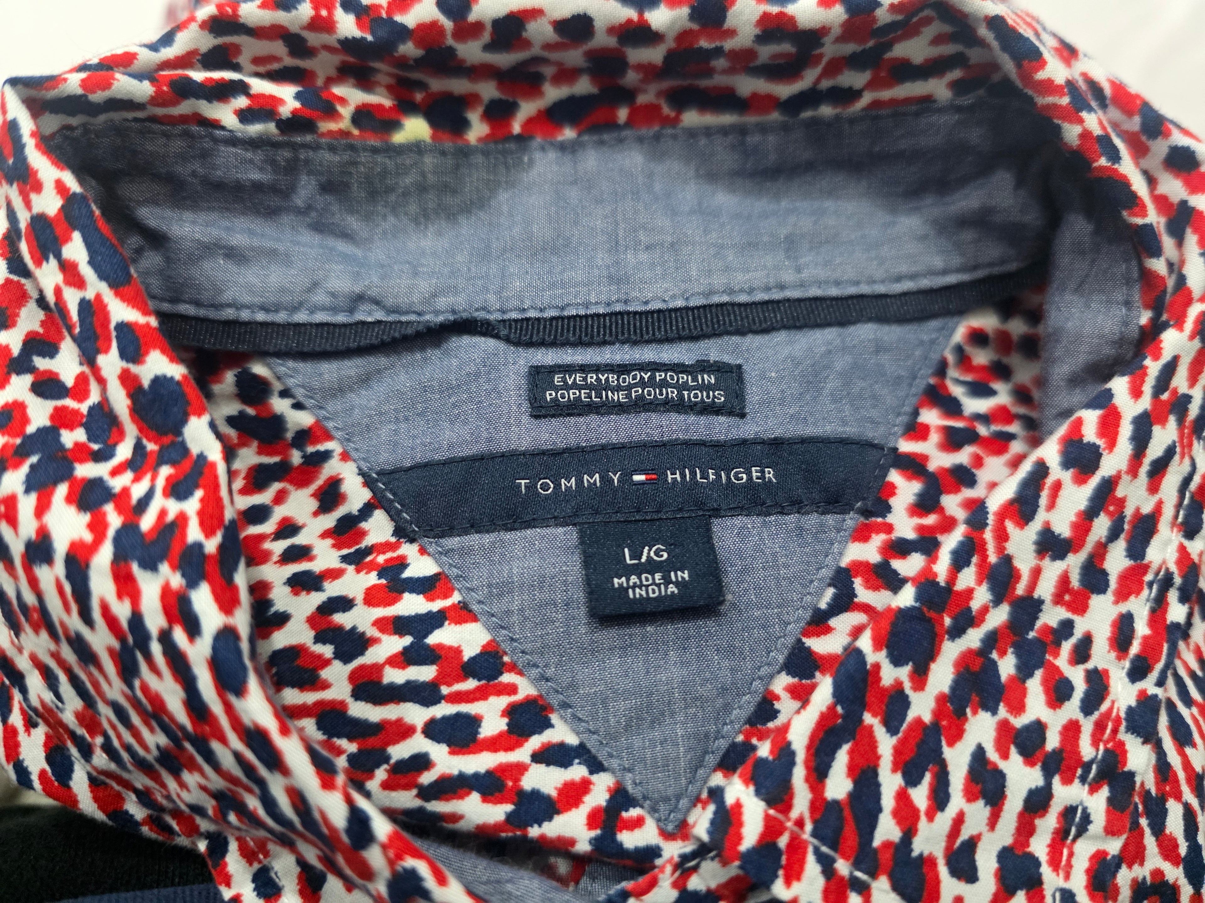 Camisa Mujer Tommy Hilfiger Azul/rojo Everybody Popeline