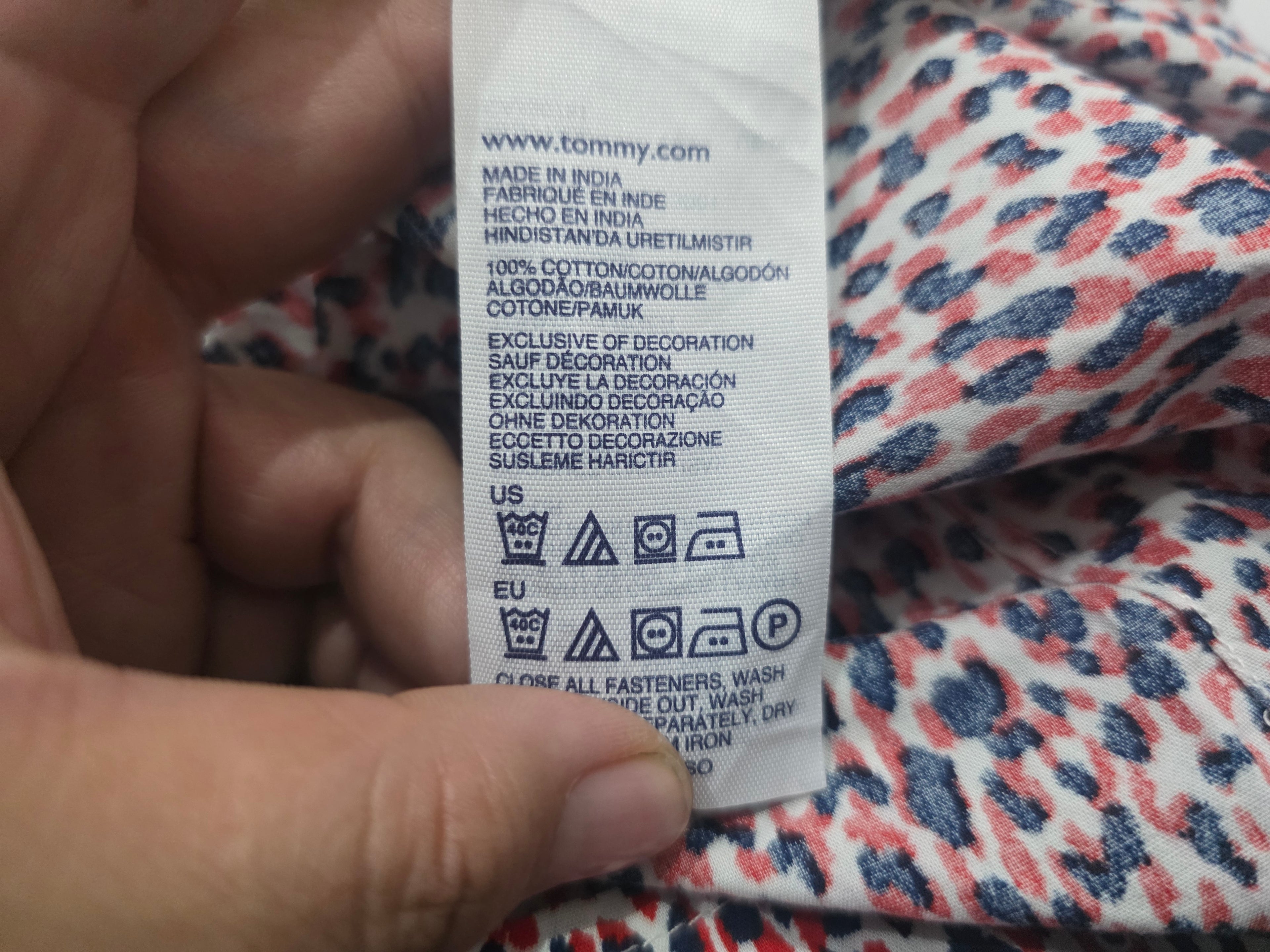 Camisa Mujer Tommy Hilfiger Azul/rojo Everybody Popeline