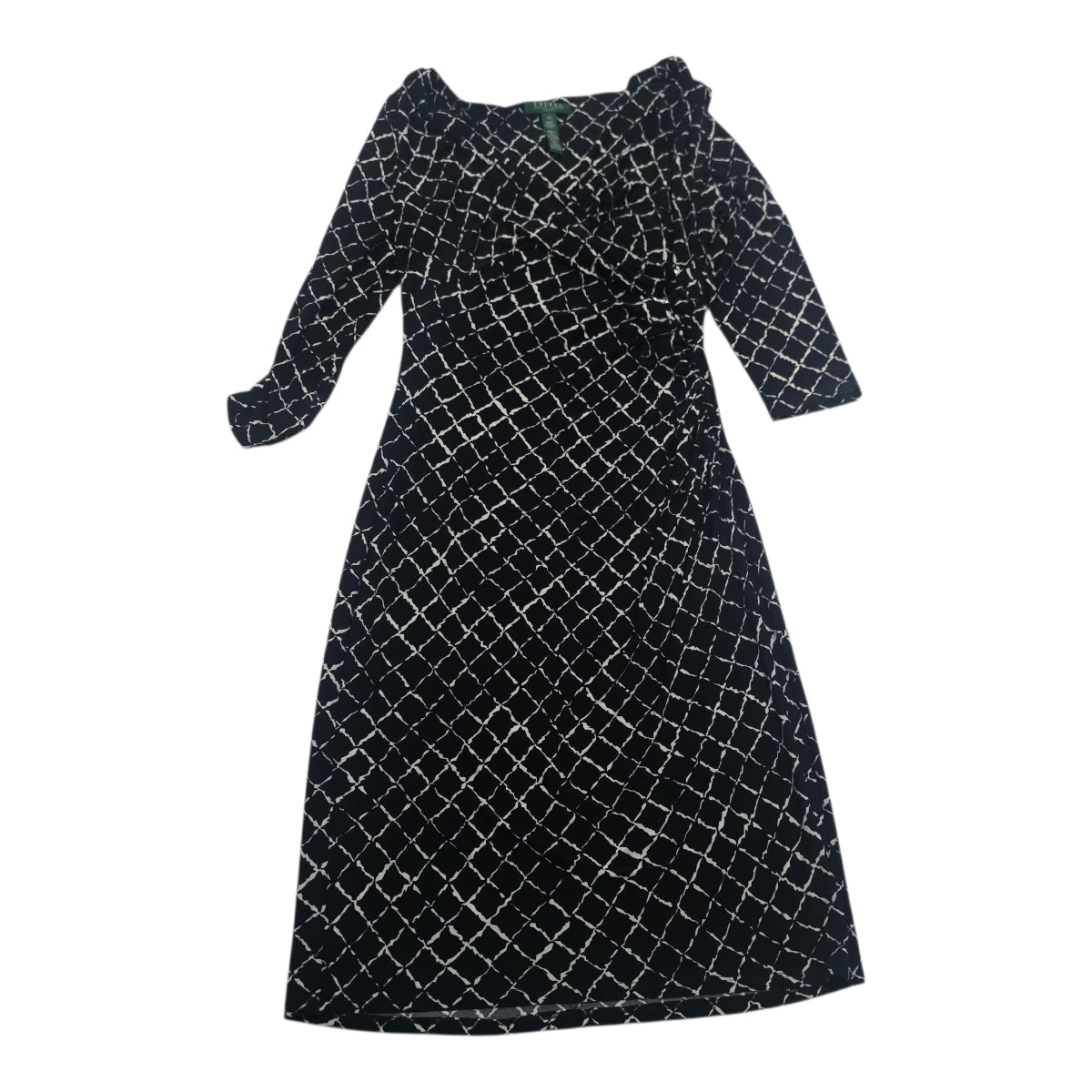 Vestido Ralph Lauren De Mujer Talla 12 Negro/gris A Cuadros
