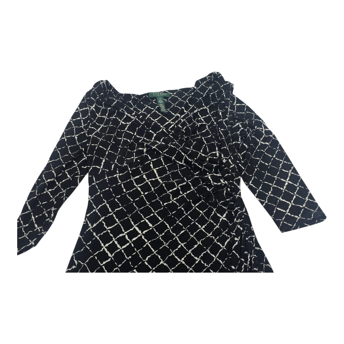 Vestido Ralph Lauren De Mujer Talla 12 Negro/gris A Cuadros