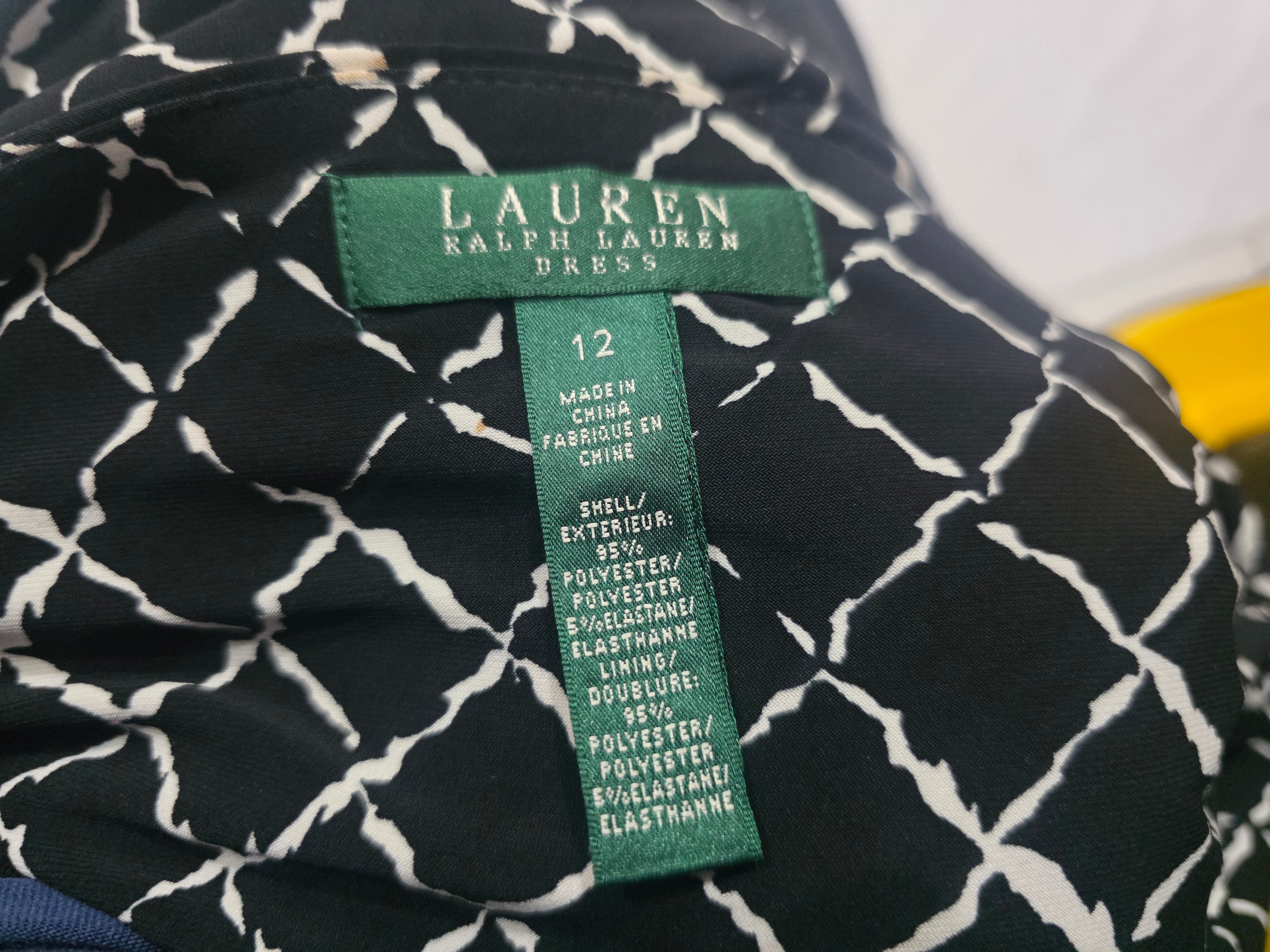 Vestido Ralph Lauren De Mujer Talla 12 Negro/gris A Cuadros