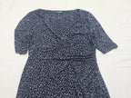 Vestido Ralph Lauren Manga Corta Talla 12 Azul Con Figuras