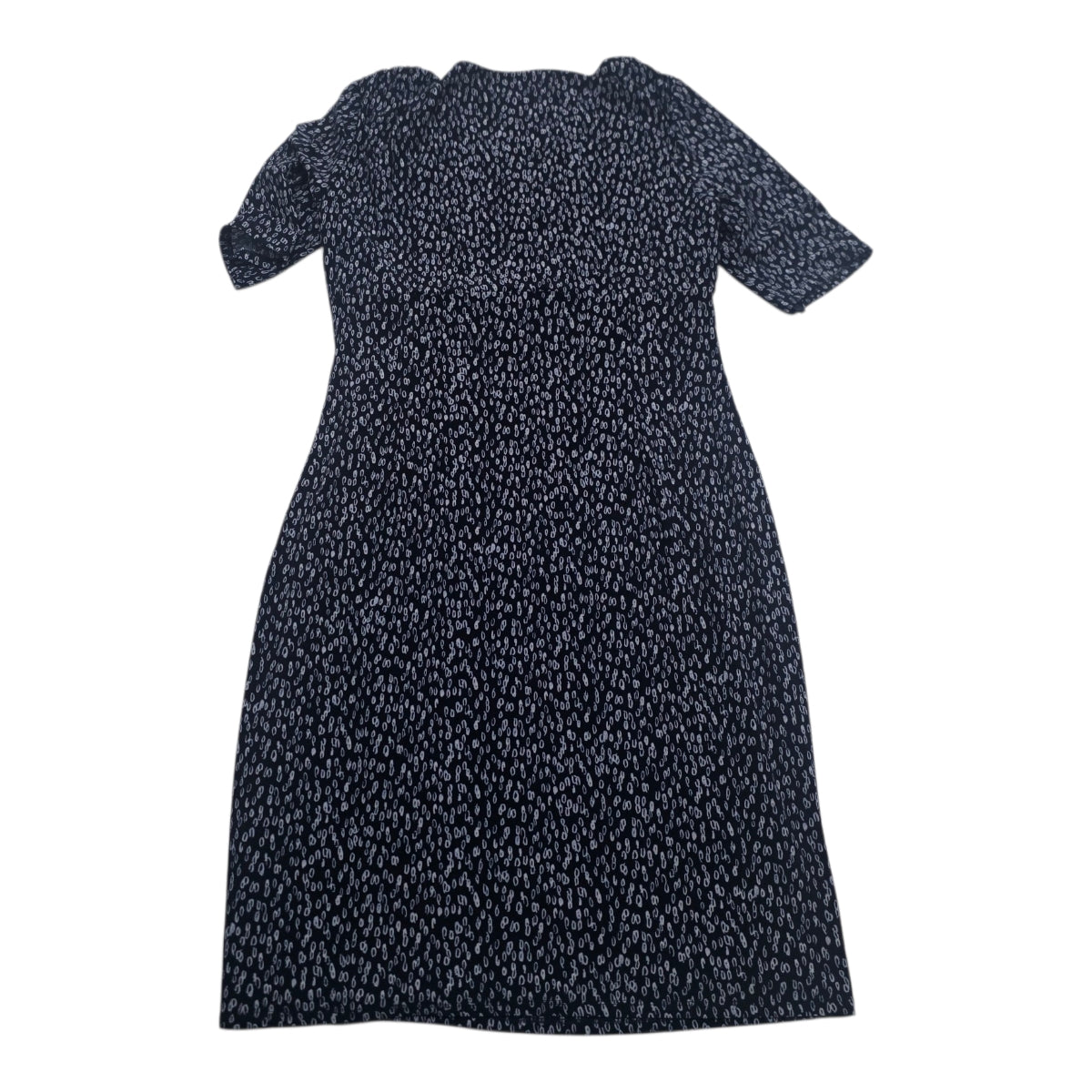 Vestido Ralph Lauren Manga Corta Talla 12 Azul Con Figuras