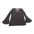 Blusa Michael Kors De Mujer Manga Larga Amplia Roja/cafe