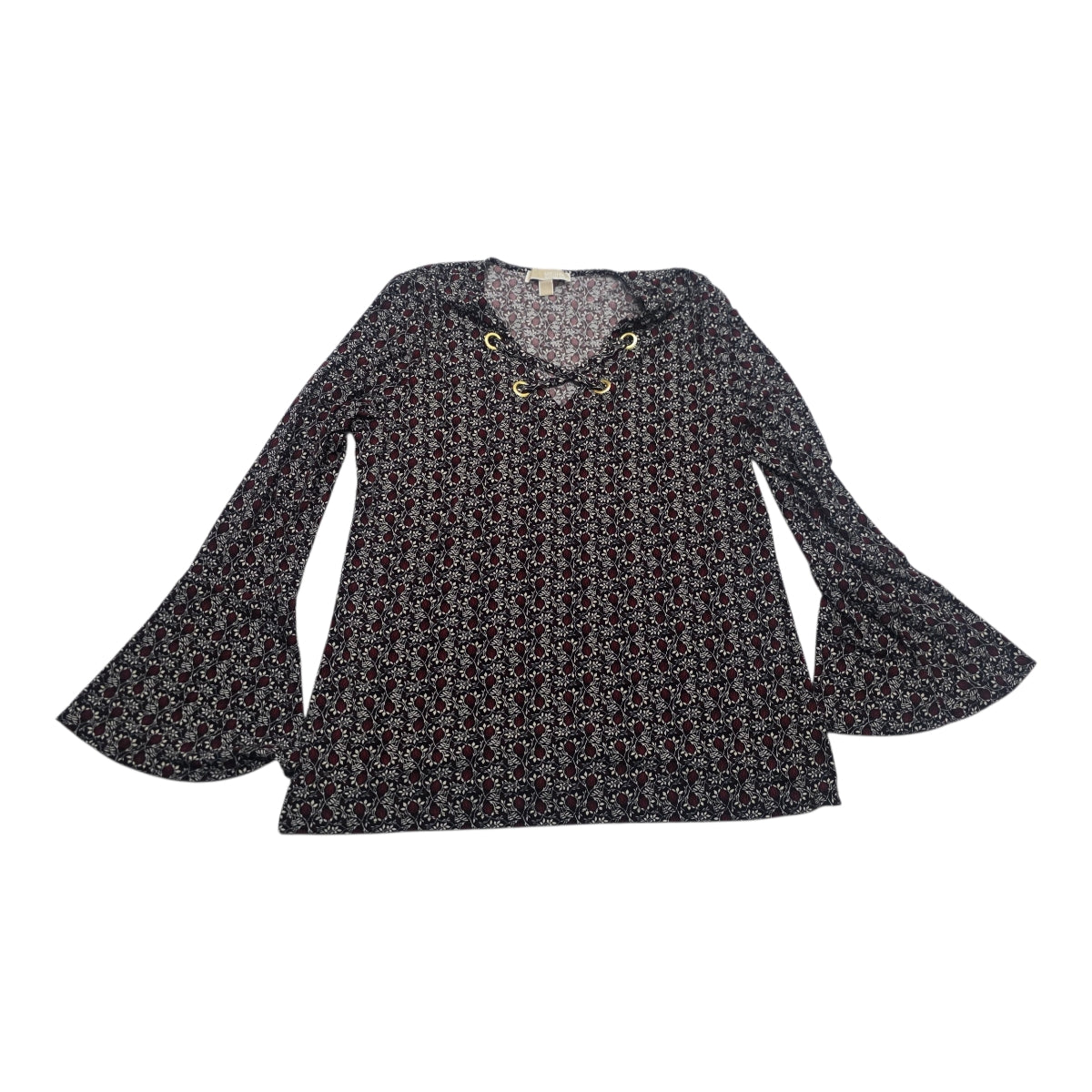 Blusa Michael Kors De Mujer Manga Larga Amplia Roja/cafe