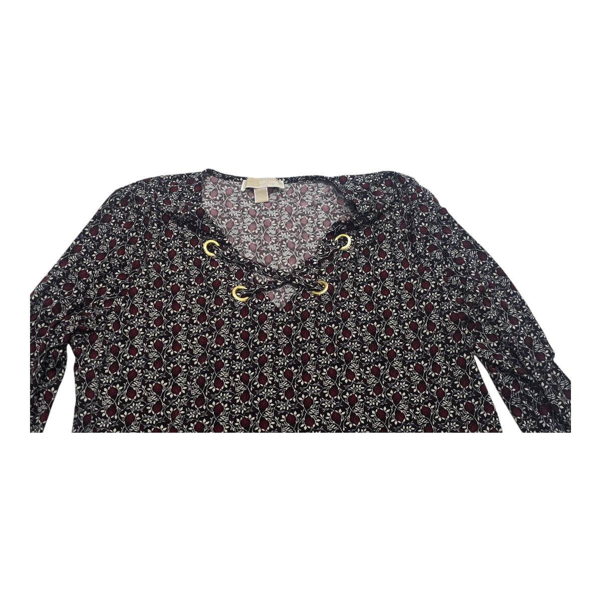 Blusa Michael Kors De Mujer Manga Larga Amplia Roja/cafe