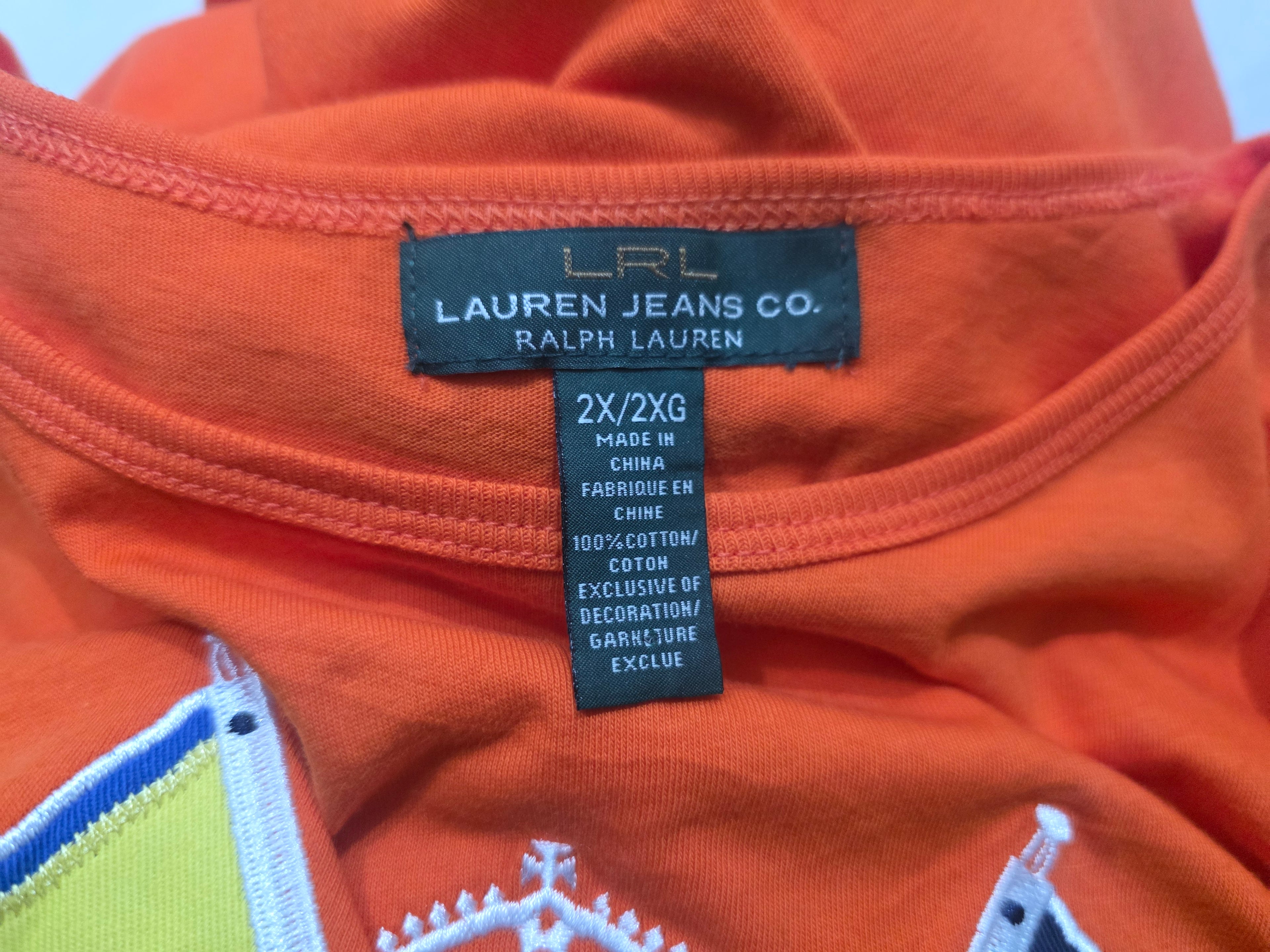 Playera Ralph Lauren De Mujer Talla 2x Color Naranja