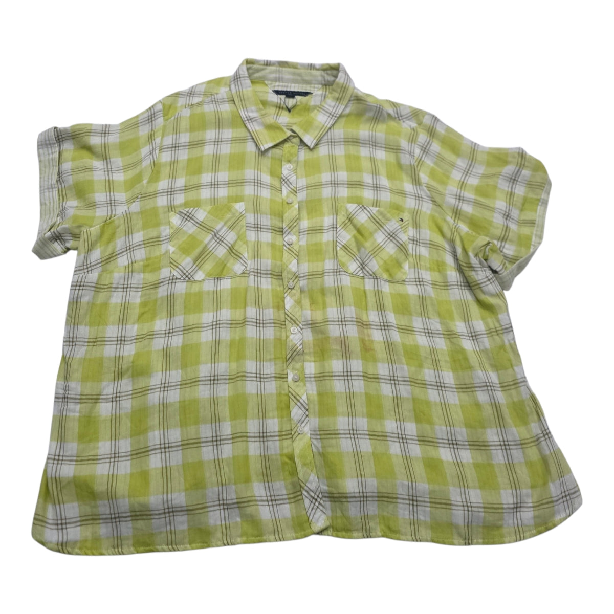 Camisa Mujer Tommy Hilfiger Talla 3x Color Verde Manga Corta