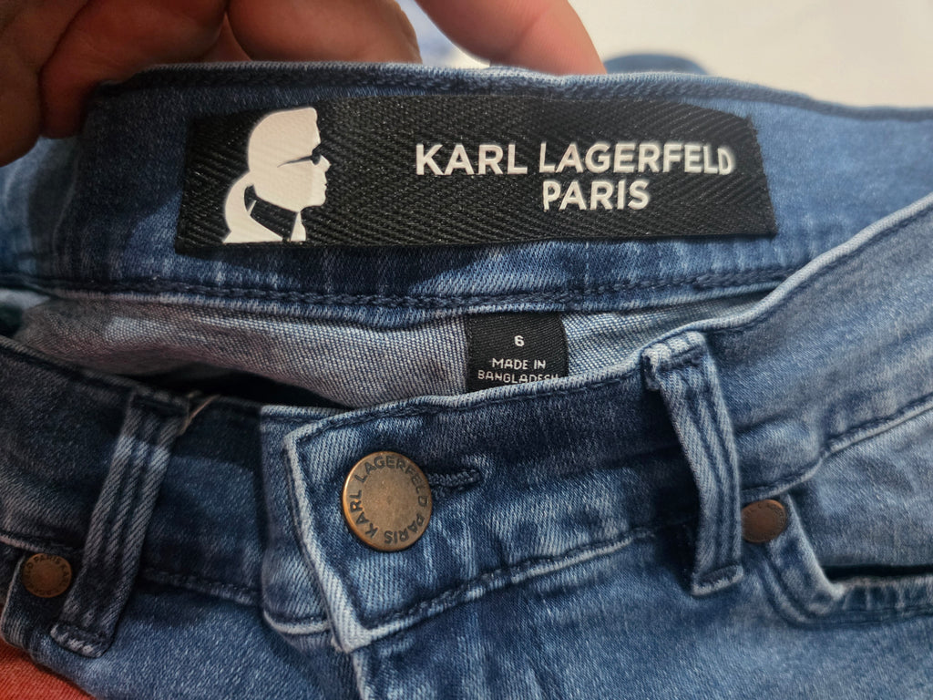 Pantalon Karl Lagerfeld De Mujer Talla 6 De Mezclilla Azul
