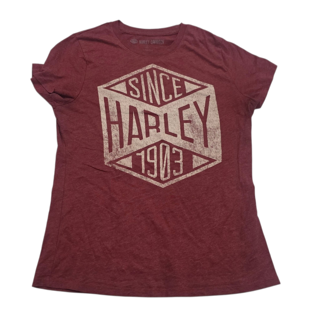 Playera Harley Davidson De Mujer Talla Mediana Color Vino
