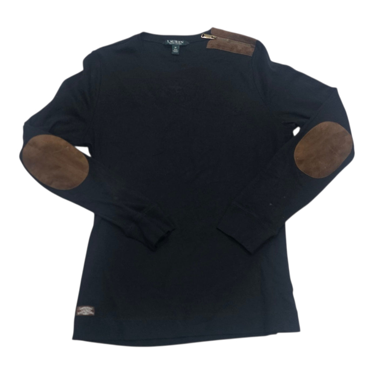 Playera Ralph Lauren Mediana Negra Con Coderas
