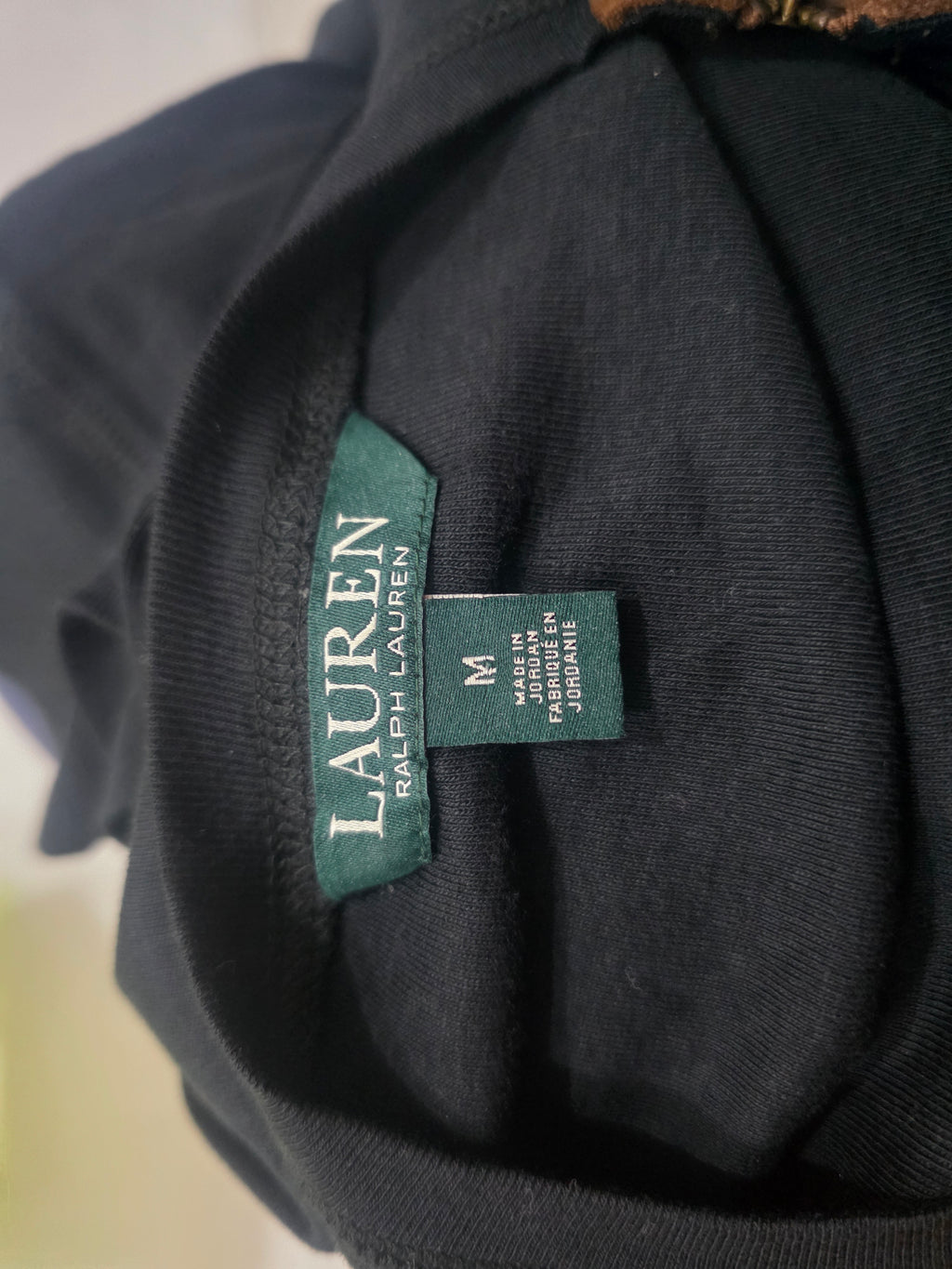 Playera Ralph Lauren Mediana Negra Con Coderas