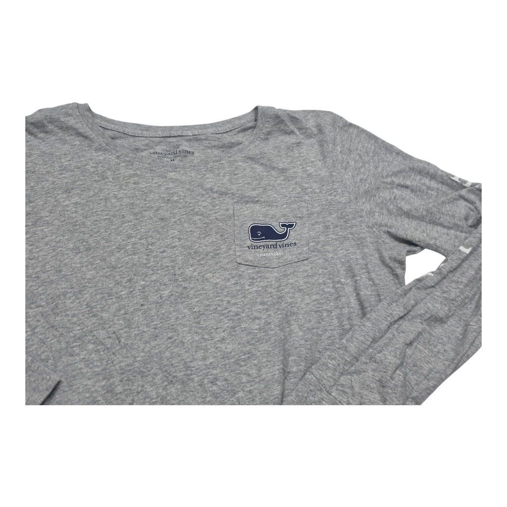 Playera Vineyard Vines Mujer Mediana Color Gris Manga Larga