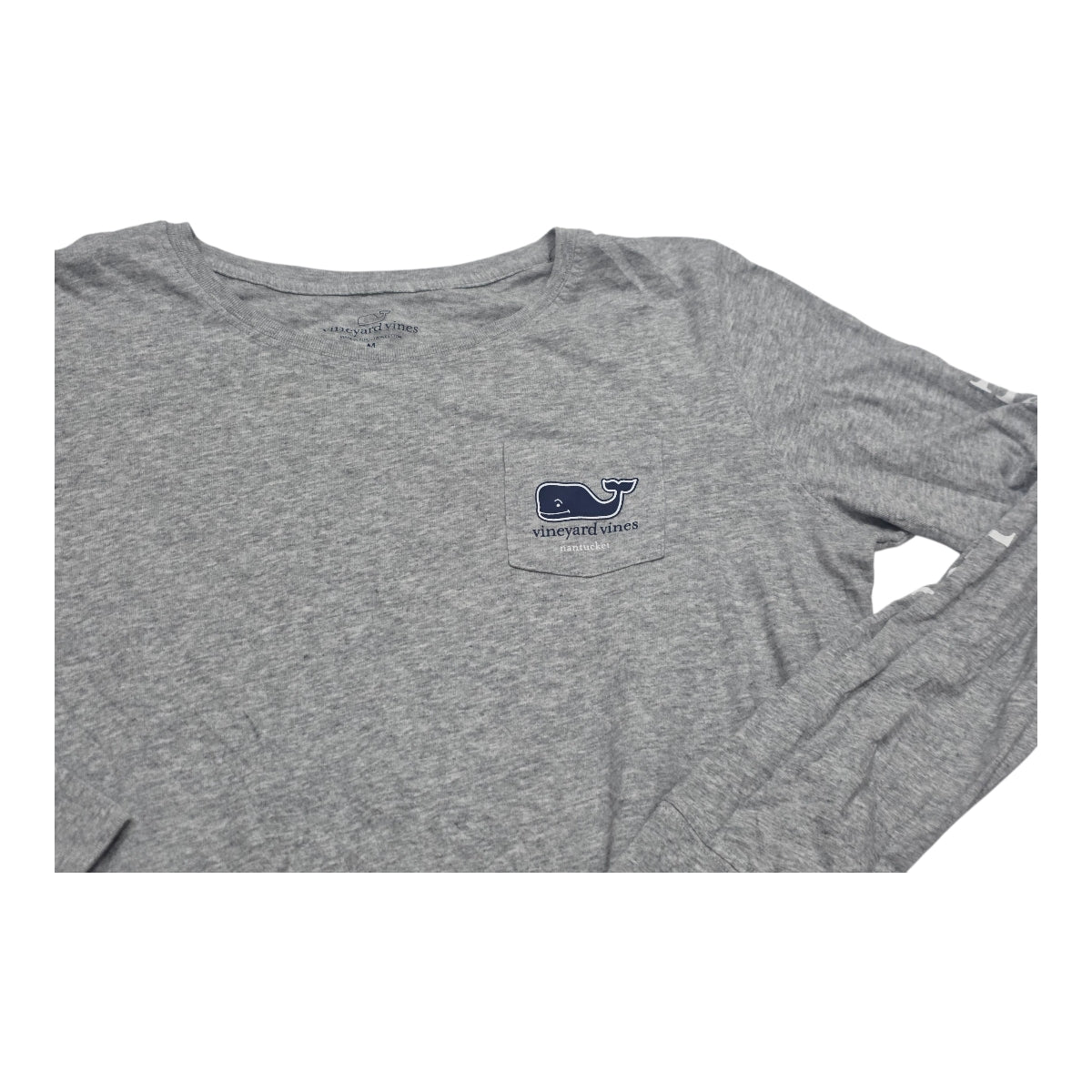 Playera Vineyard Vines Mujer Mediana Color Gris Manga Larga