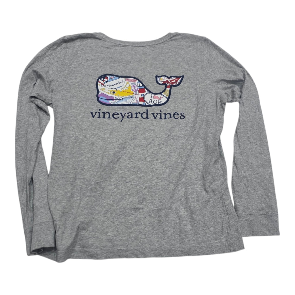 Playera Vineyard Vines Mujer Mediana Color Gris Manga Larga