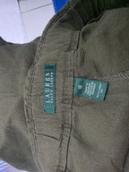 Pantalon De Lino Ralph Lauren De Mujer Talla 16 Color Verde