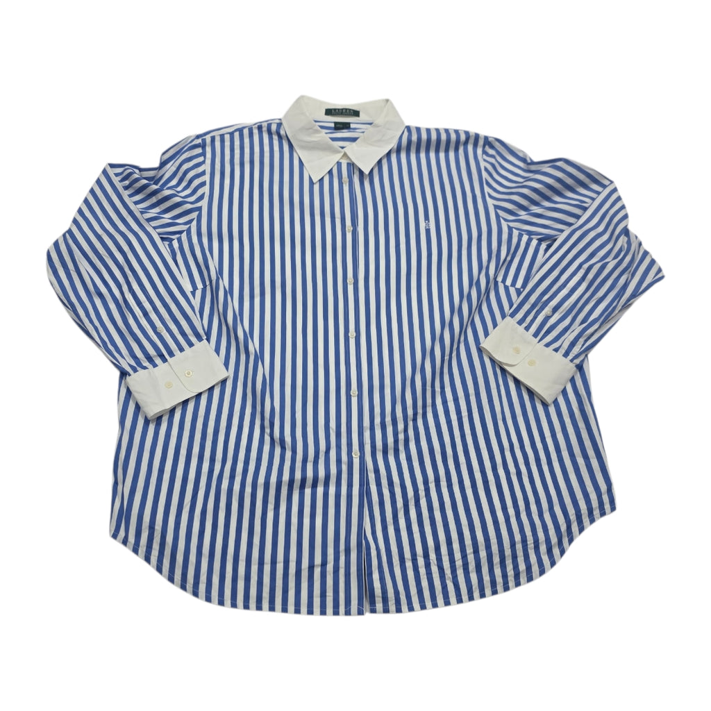 Camisa Ralph Lauren De Mujer Talla 2x Blanca Con Azul