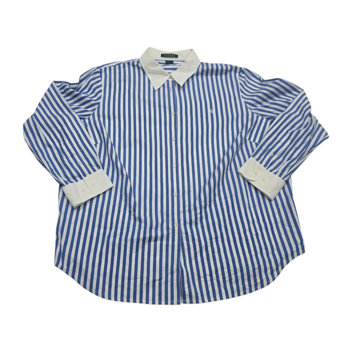 Camisa Ralph Lauren De Mujer Talla 2x Blanca Con Azul
