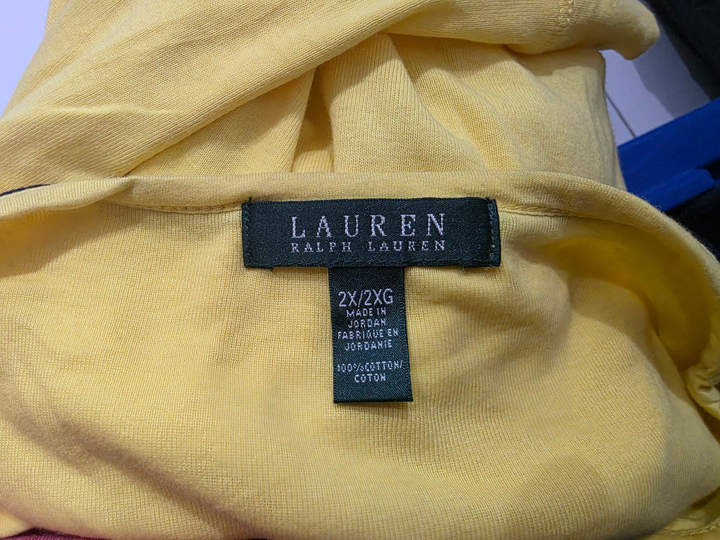 Playera Ralph Lauren De Mujer Talla 2x Amarilla Manga Corta