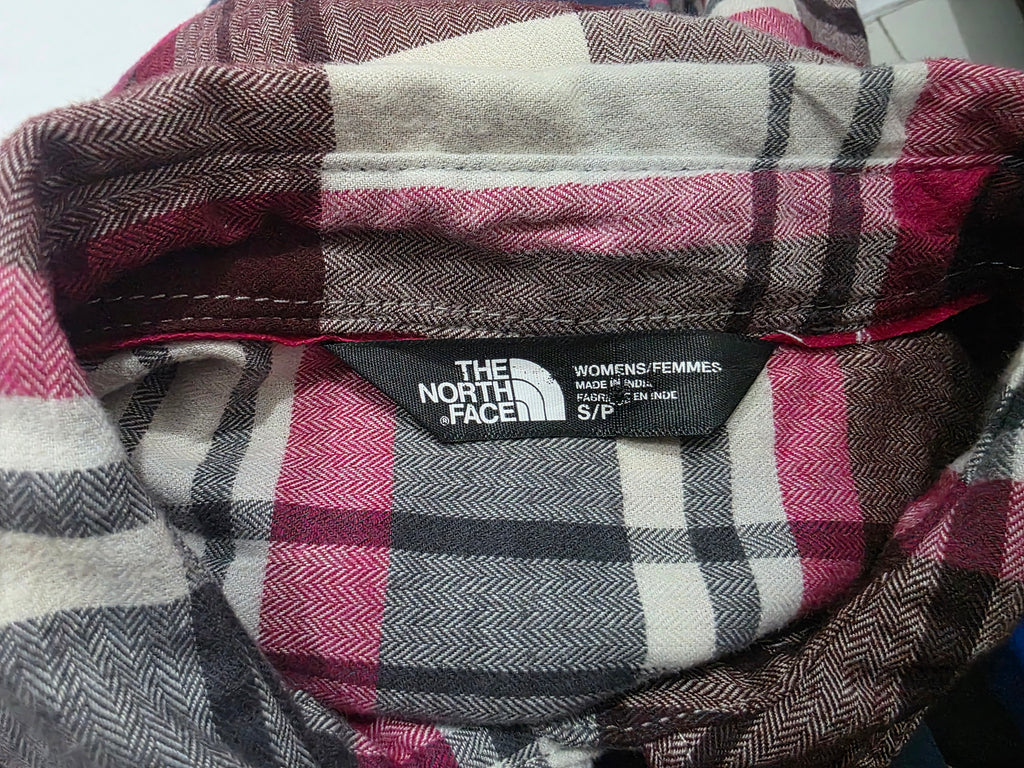 Camisa The North Face Rosa Con Beige Talla Chica A Cuadros