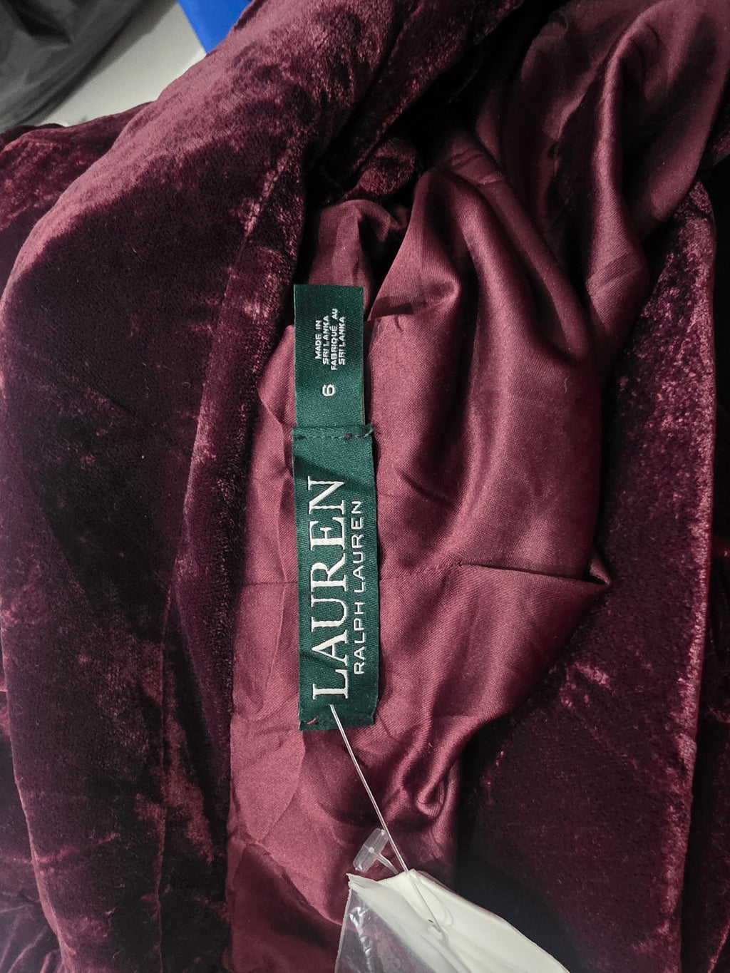 Blazer De Terciopelo Ralph Lauren Color Vino Talla 6