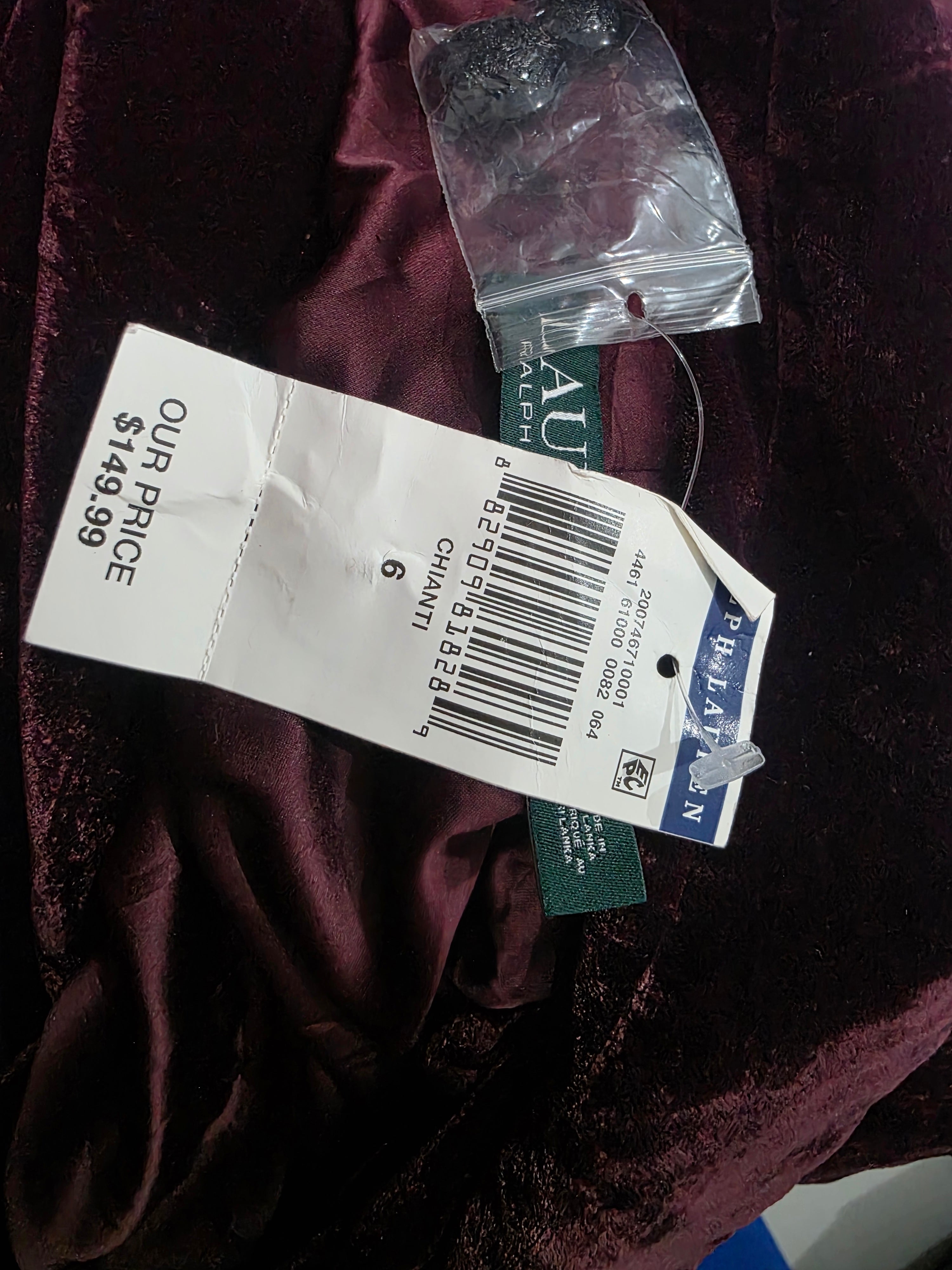 Blazer De Terciopelo Ralph Lauren Color Vino Talla 6