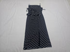 Maxi Vestido Ralph Lauren De Mujer Talla 8 Azul Con Lineas
