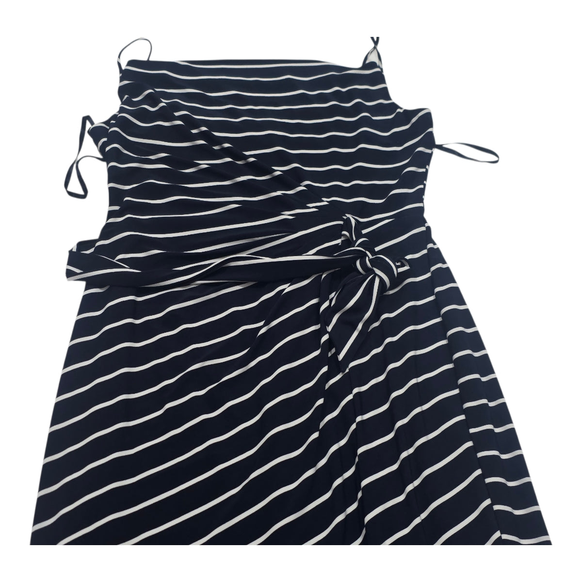 Maxi Vestido Ralph Lauren De Mujer Talla 8 Azul Con Lineas