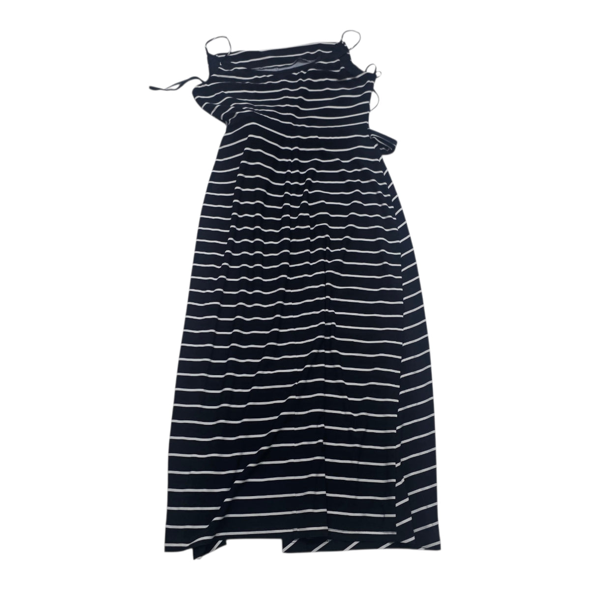 Maxi Vestido Ralph Lauren De Mujer Talla 8 Azul Con Lineas
