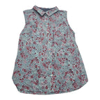 Camisa Sin Mangas Tommy Hilfiger Azul Floreada Mediana