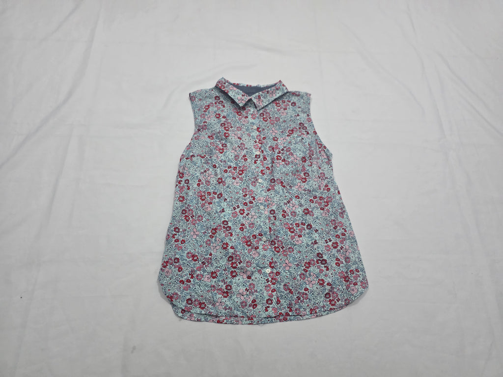 Camisa Sin Mangas Tommy Hilfiger Azul Floreada Mediana