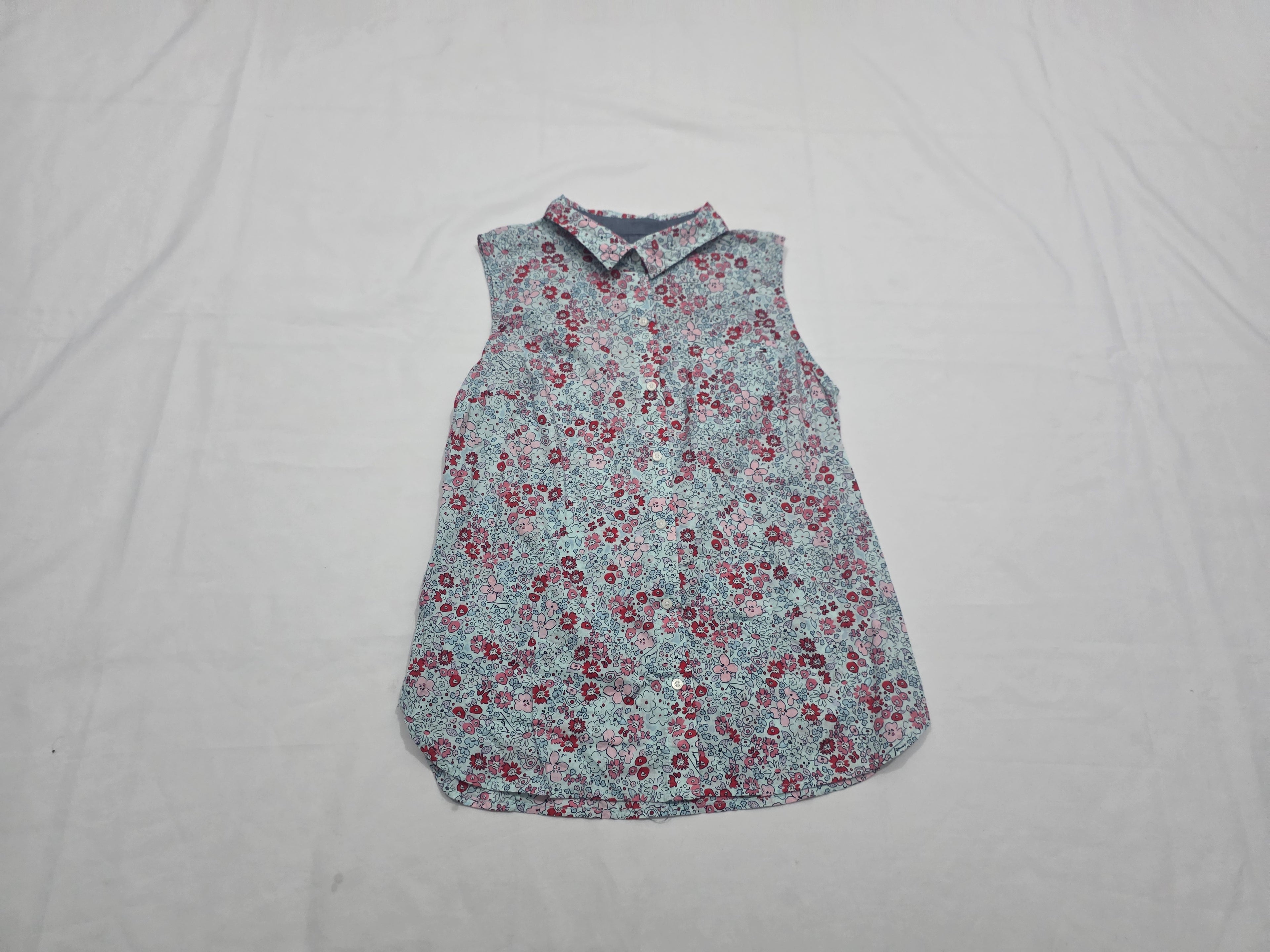Camisa Sin Mangas Tommy Hilfiger Azul Floreada Mediana