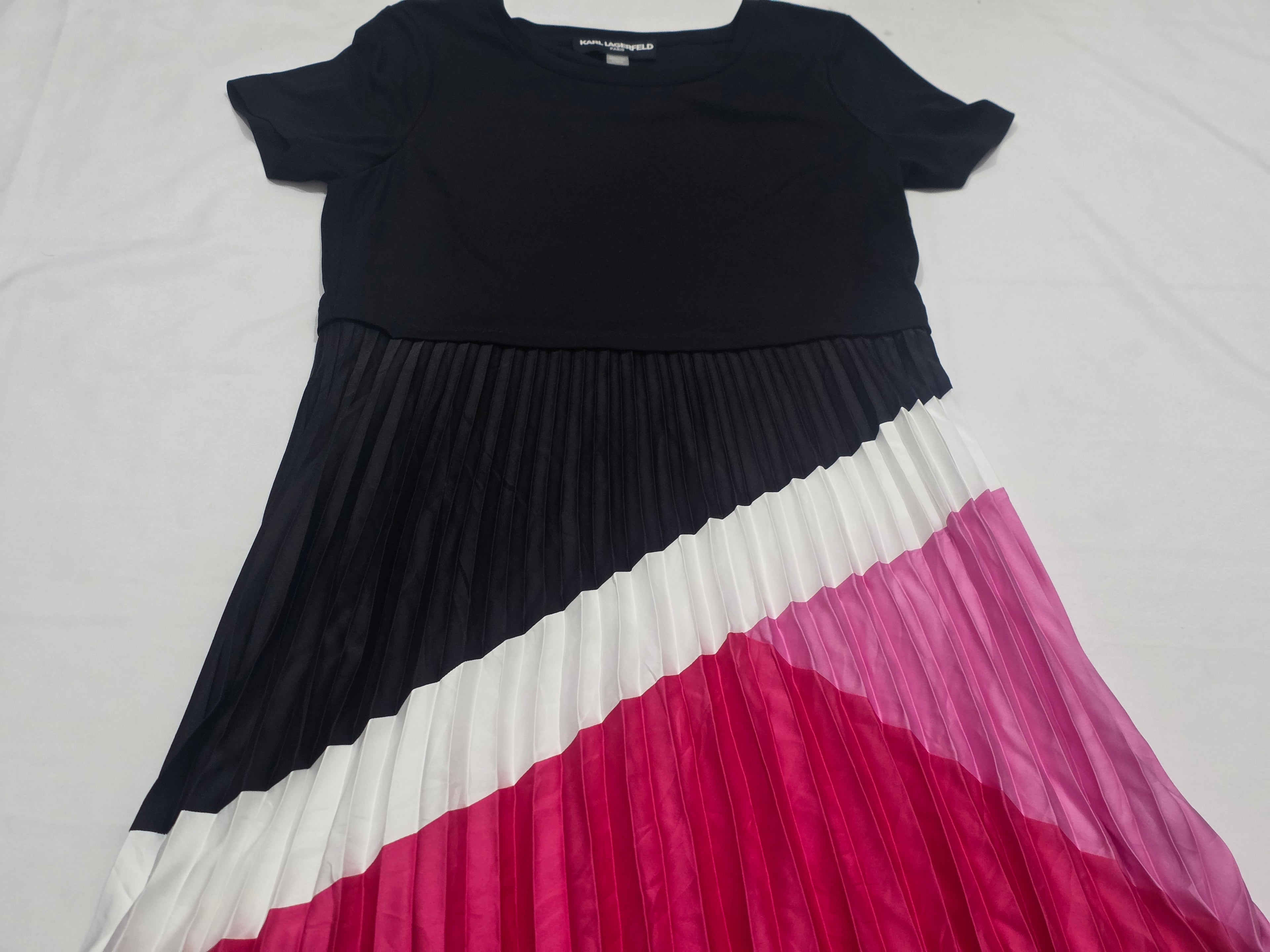 Vestido Karl Lagerfeld Grande Negri/rosa De Mujer